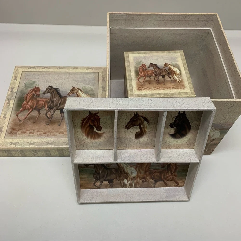 Wild Horses Jewelry Trinket Decorative Storage Box Set - Picture 14 of 14